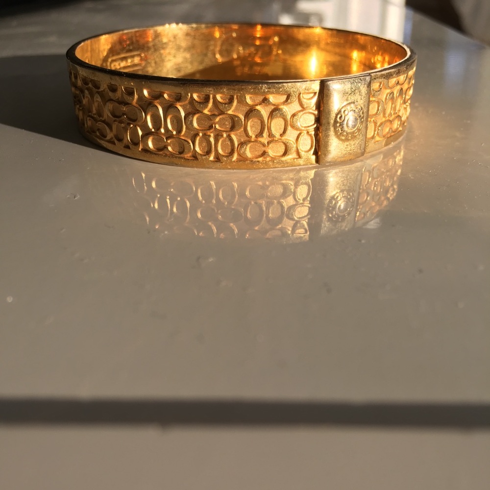 Gold Coach Signature Bangle Bracelet